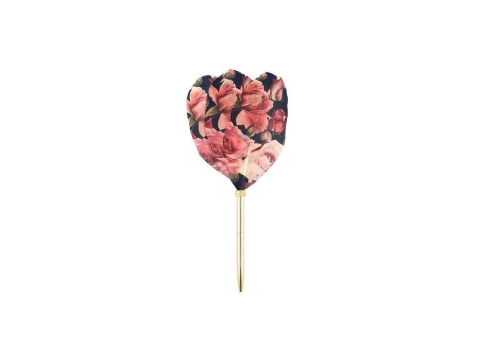 Caneta com Pena Padrão Rosas - Image 3